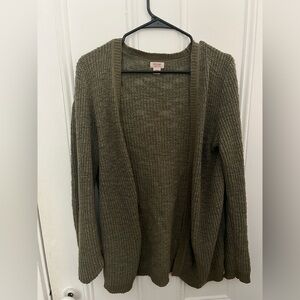 Mossimo Olive Green Full Length Cardigan